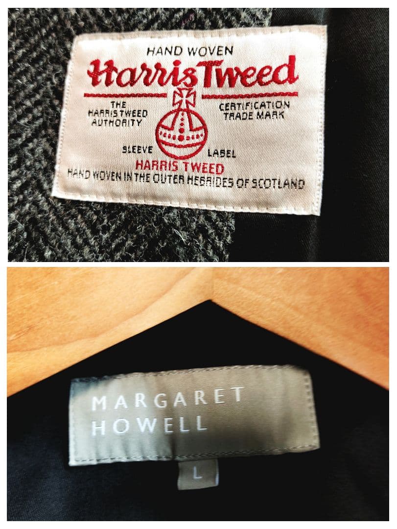 マーガレットハウエル ハリスツイード ジャケット ウール Lサイズ