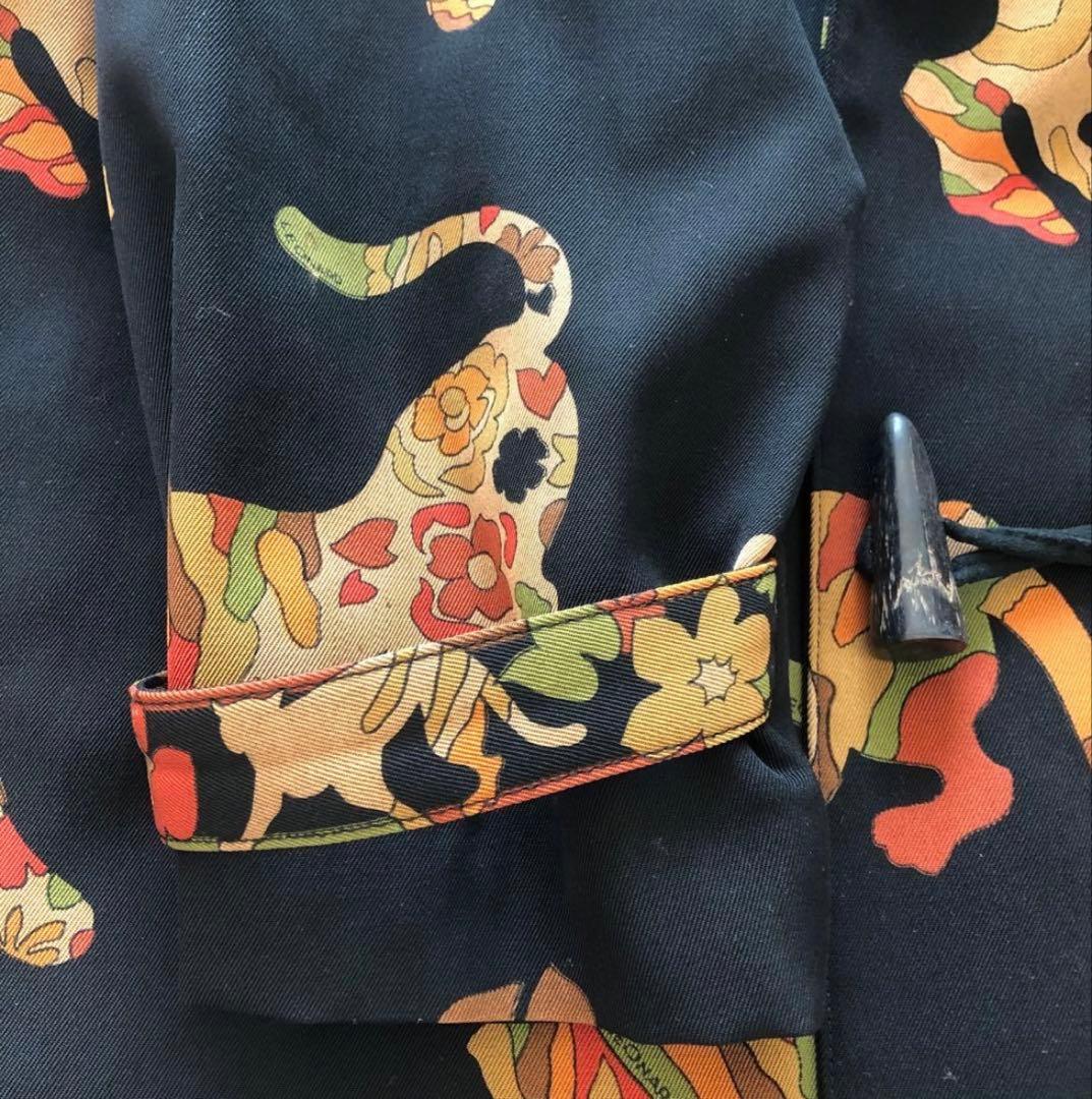 極美品レオナール LEONARD ロングコート ヒョウ柄レディースコート