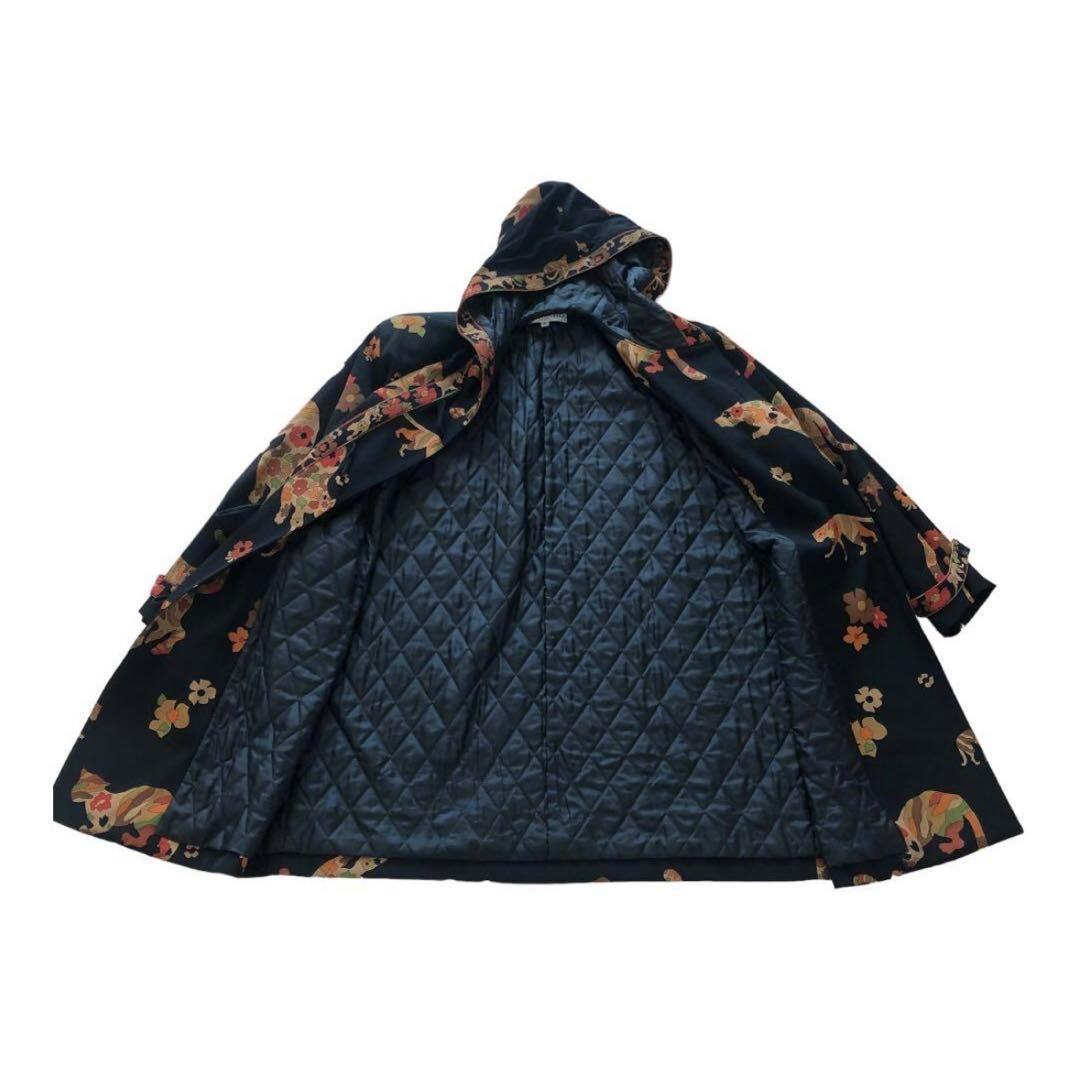 極美品レオナール LEONARD ロングコート ヒョウ柄レディースコート