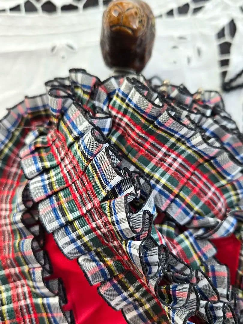 希少チェック柄フリル！ フランスGUY deJEAN ウサギ頭の折りたたみ傘