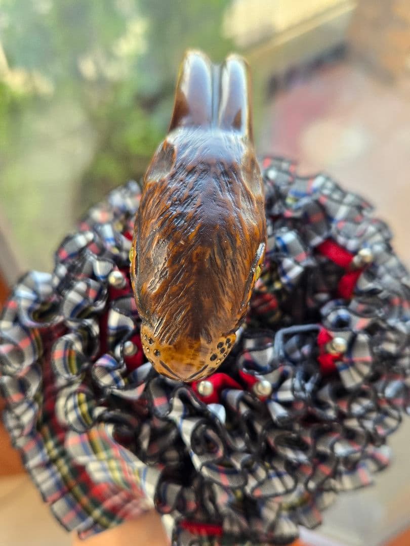 希少チェック柄フリル！ フランスGUY deJEAN ウサギ頭の折りたたみ傘