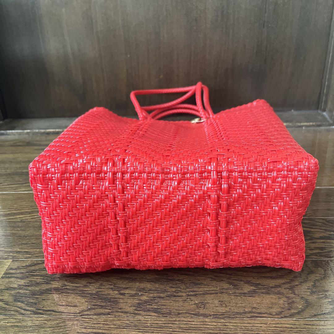 『letra』レトラ　メルカドバッグ　BOAT STYLE ZIGZAG レッド