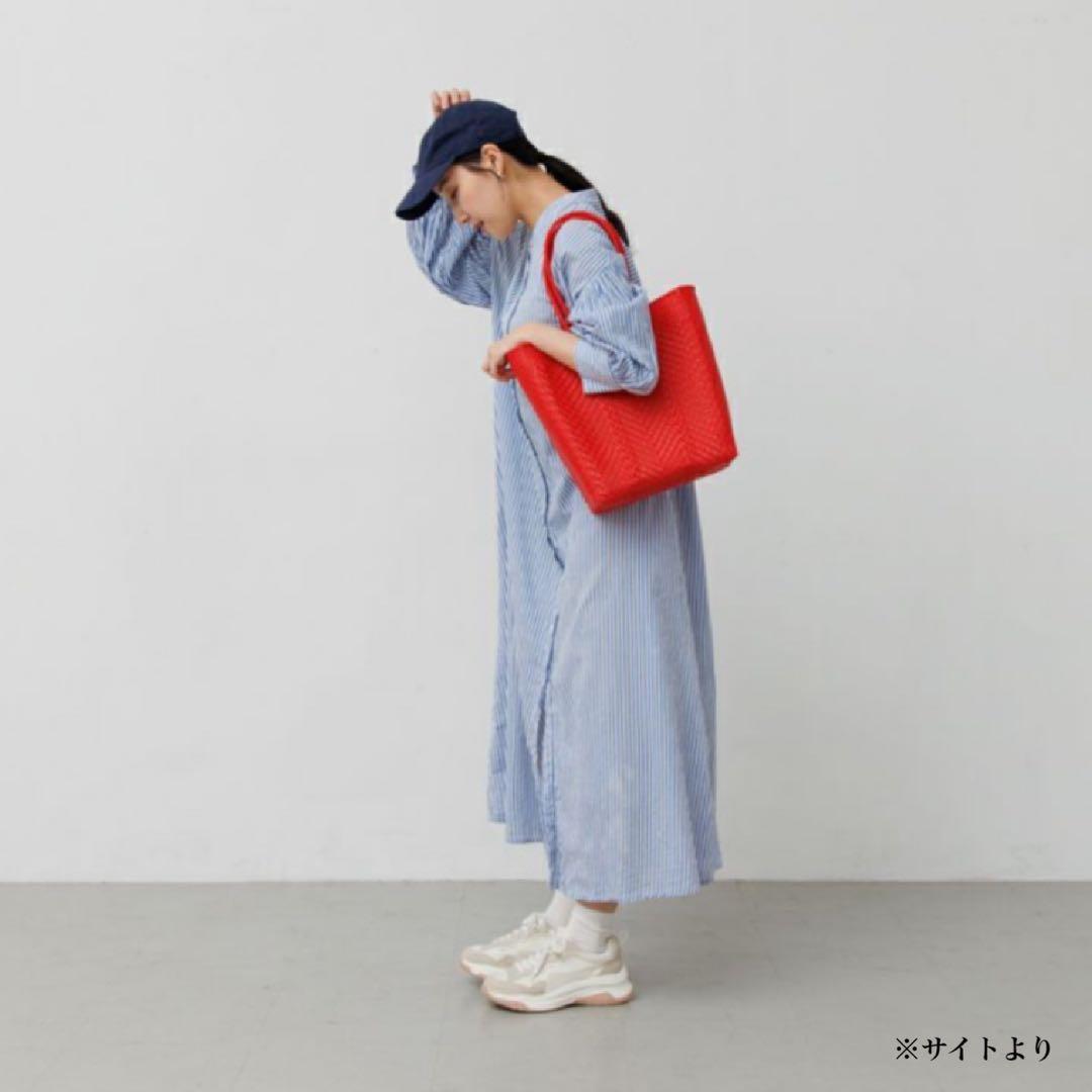 『letra』レトラ　メルカドバッグ　BOAT STYLE ZIGZAG レッド