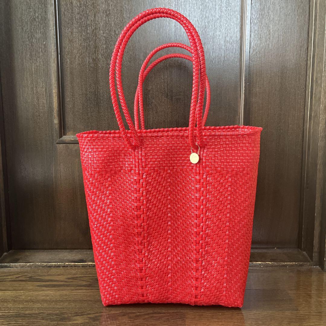 『letra』レトラ　メルカドバッグ　BOAT STYLE ZIGZAG レッド