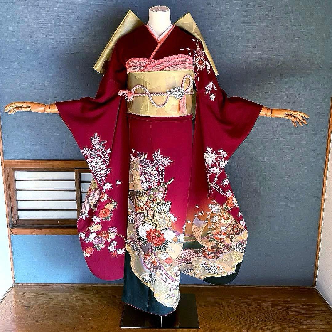 振袖フルセット　のしめ御所車友禅　成人式振袖　振袖　➕サイズ