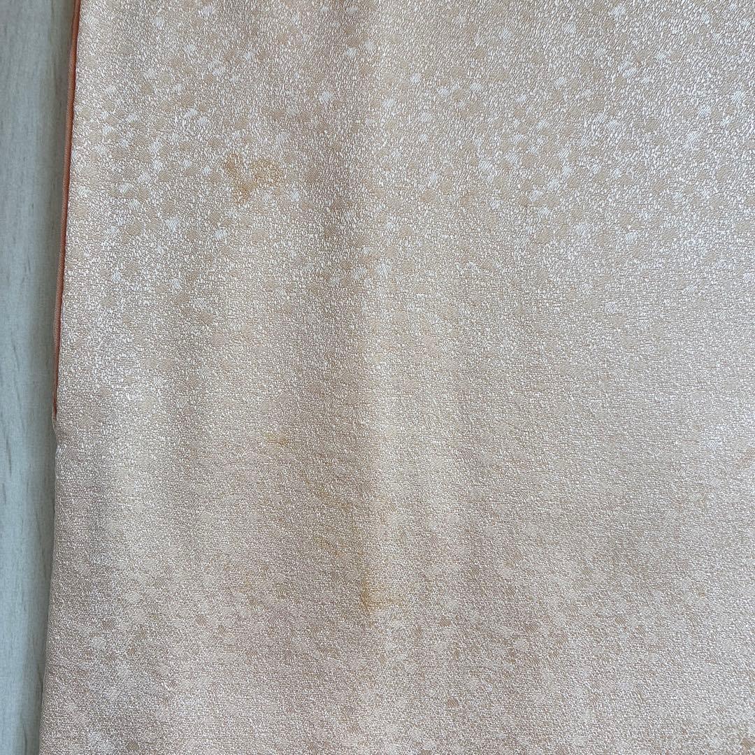 〈長襦袢半衿➕〉付け下げ　フルセット　着物　正絹　ロング丈　杏色　おしどりJ9