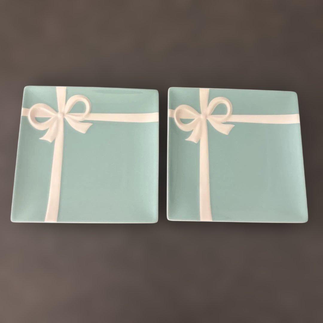 ティファニー プレート リボン 小 2枚