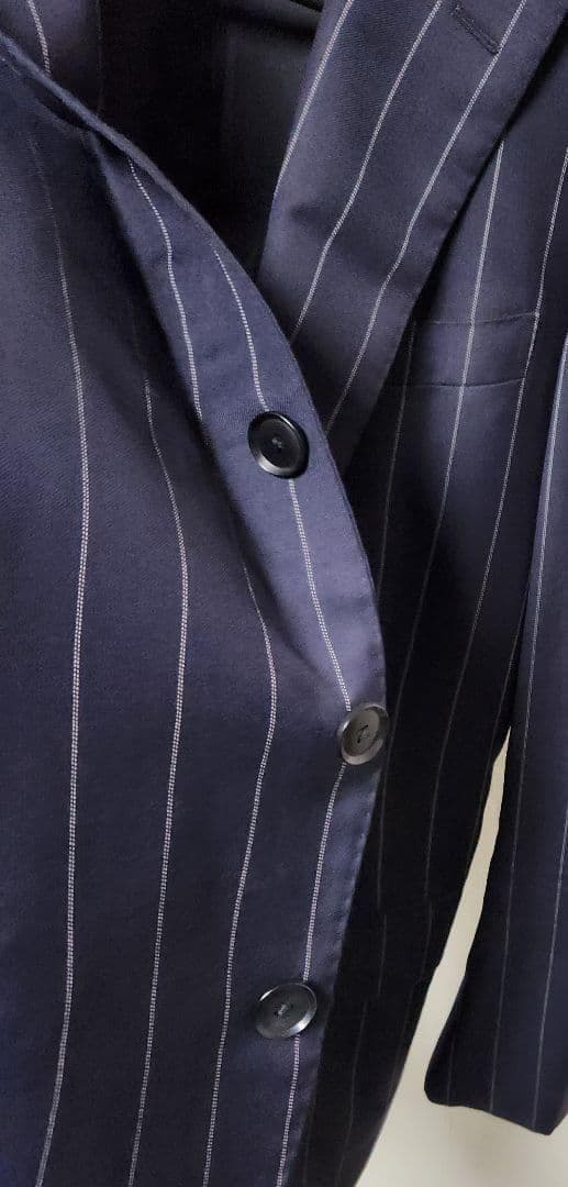 トゥモローランド　×　カルロバルベラ　メンズ　スーツ　セット　濃紺　ストライプ