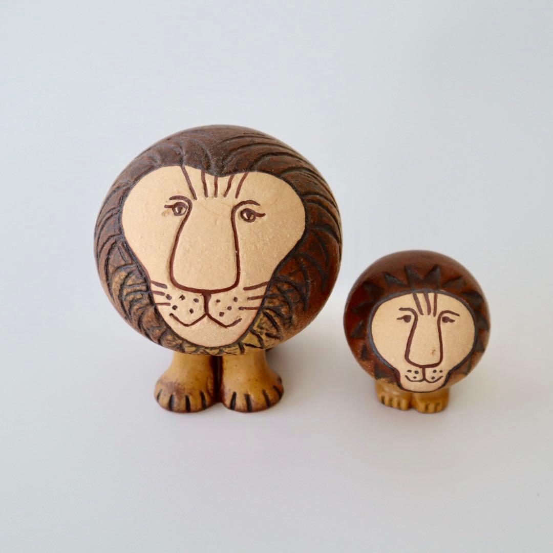 Lisa Larson リサラーソン ライオン セミミディアム・ミニセット置物