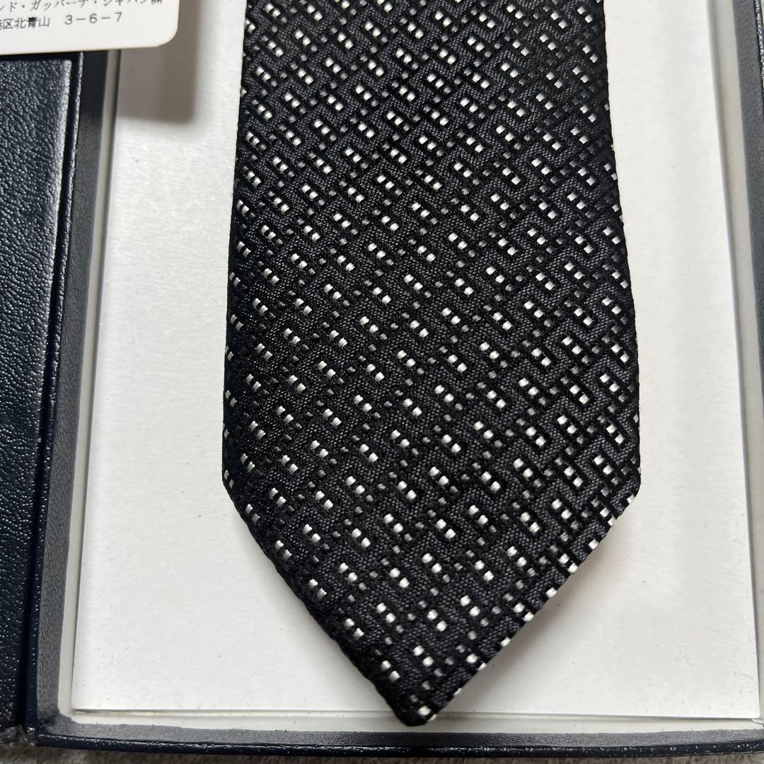 未使用タグ付　ドルチェアンドガッパーナ　ネクタイ　黒　ドット　シルクジャガード