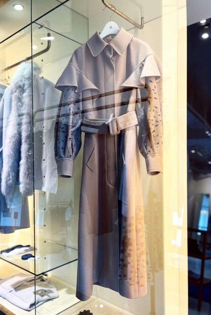 極美品★Chloe★カットワーク刺繍★ケープ★ロング★トレンチコート