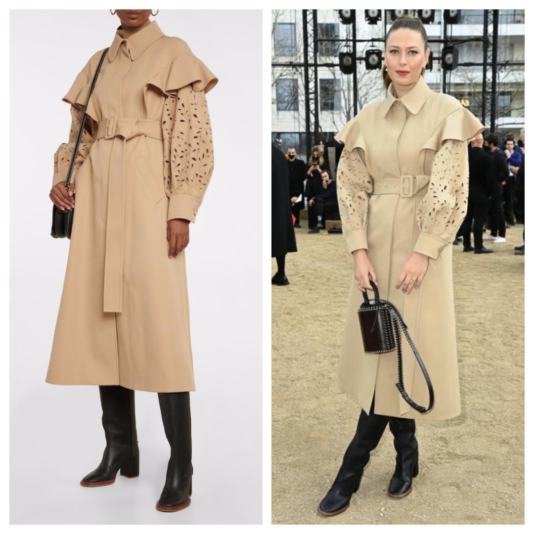 極美品★Chloe★カットワーク刺繍★ケープ★ロング★トレンチコート