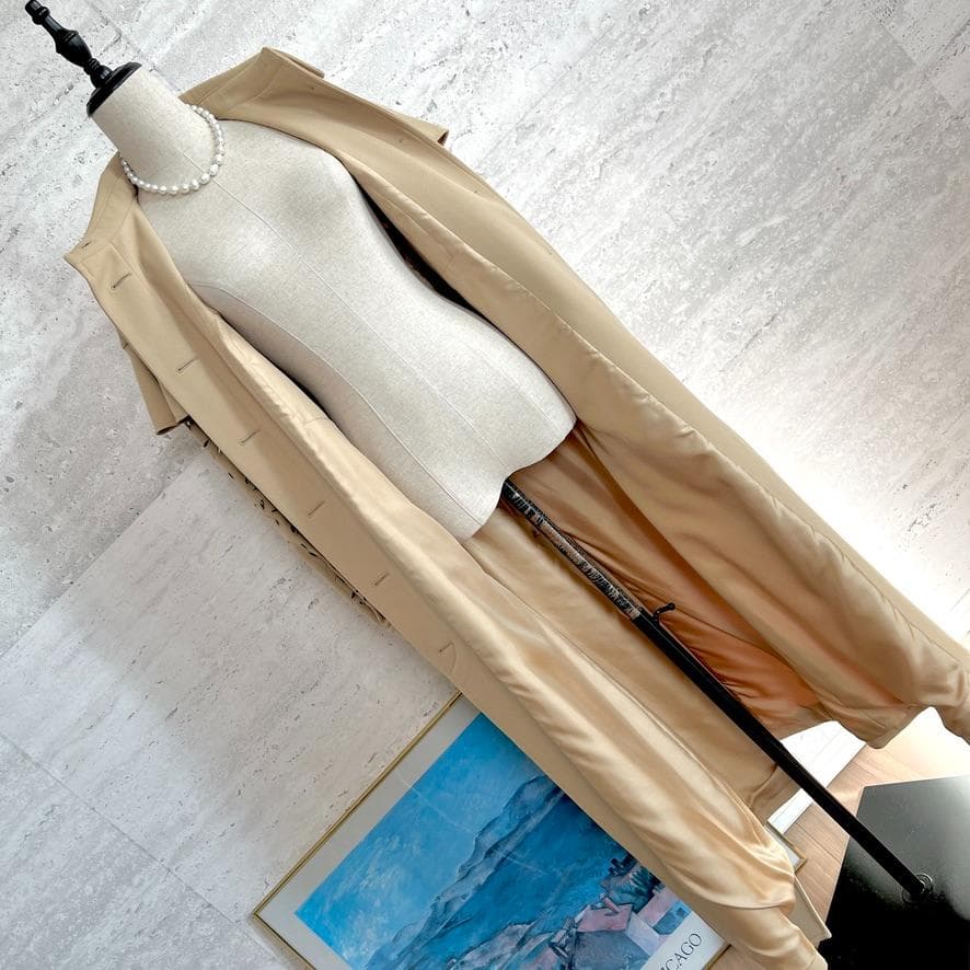 極美品★Chloe★カットワーク刺繍★ケープ★ロング★トレンチコート