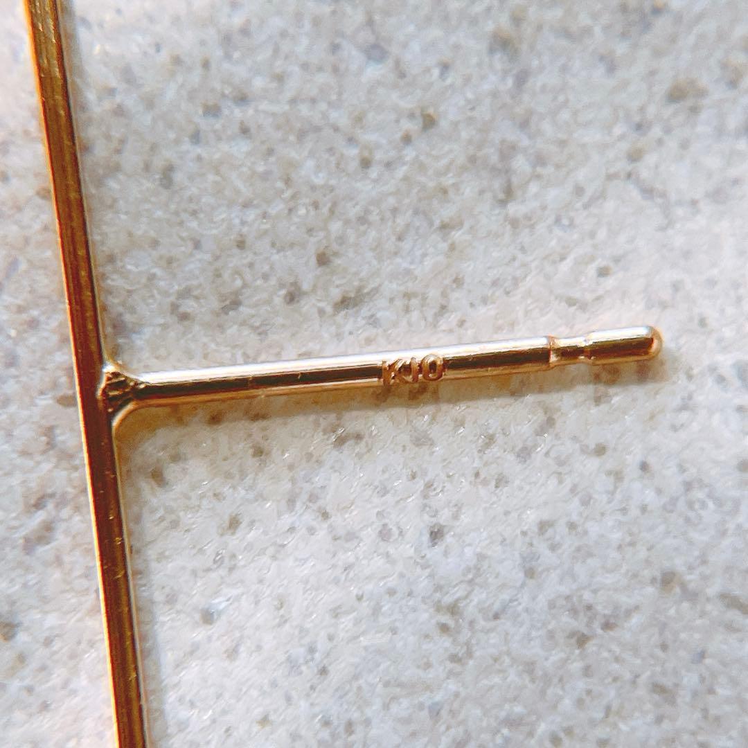 ま*ー様 美品 cuicui K10 ゴールド ラインピアス