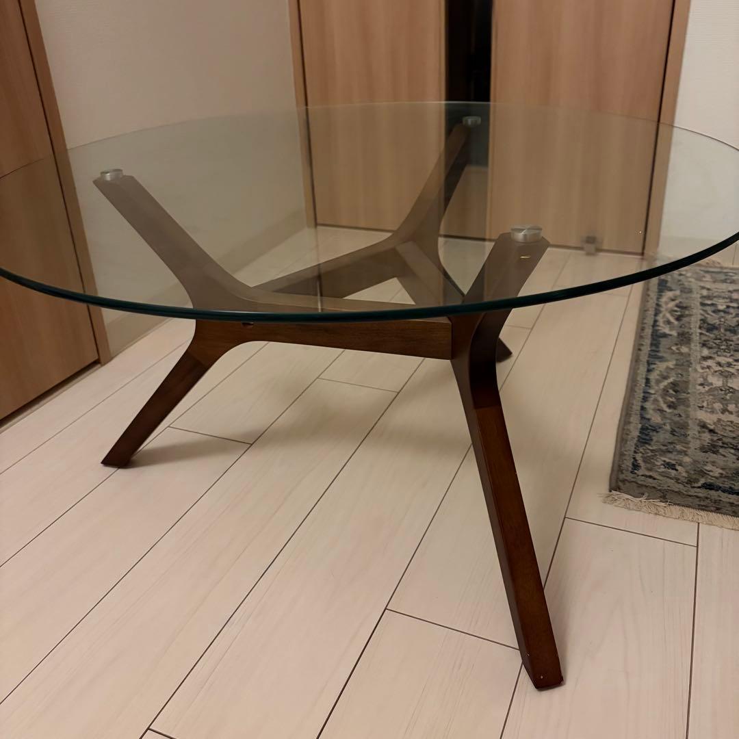 【1月25日発送】ガラステーブル 丸型 円形