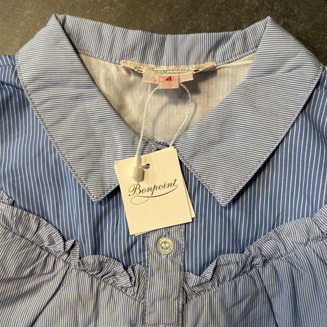 【新品】Bonpoint ボンポワン　ストライプ　ワンピース　4a