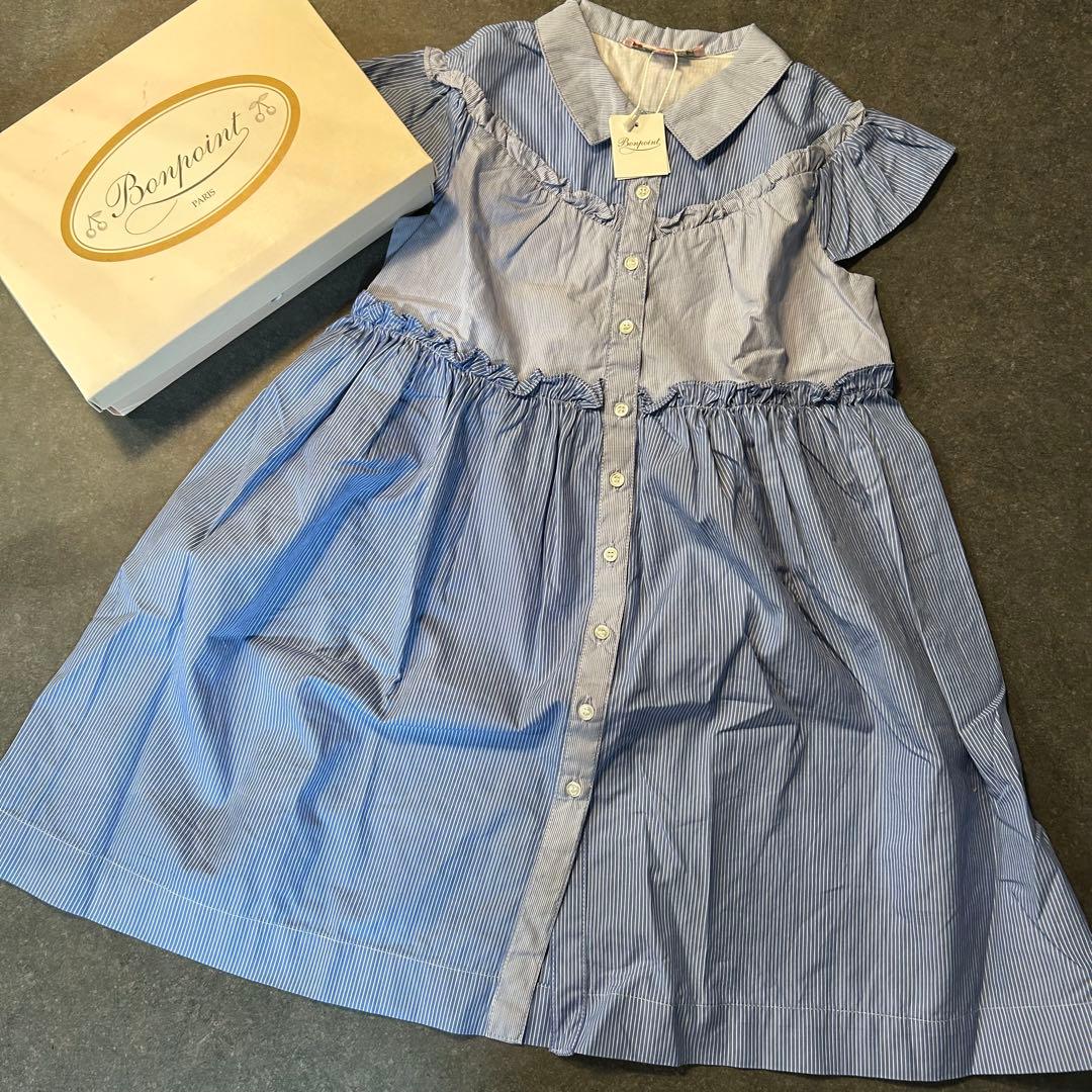 【新品】Bonpoint ボンポワン　ストライプ　ワンピース　4a