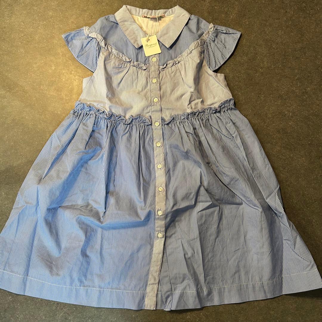 【新品】Bonpoint ボンポワン　ストライプ　ワンピース　4a