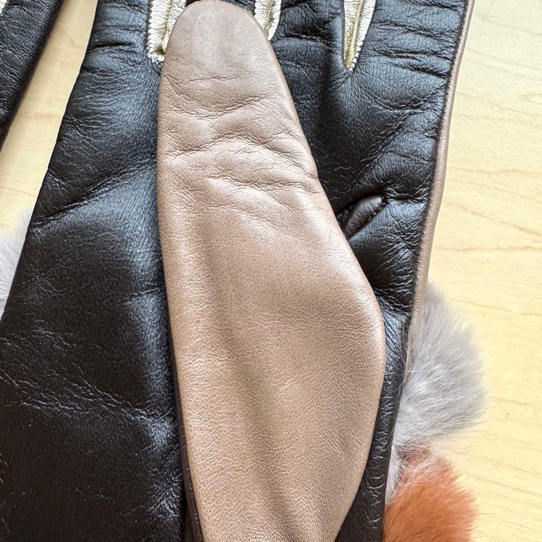 新品★GALA GLOVES　高級レザー手袋　レッキスラビットファー　スマホ対応