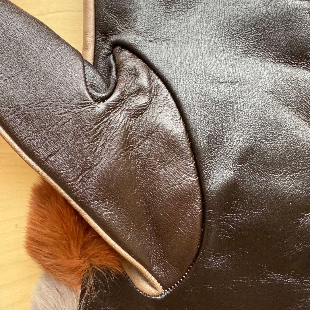 新品★GALA GLOVES　高級レザー手袋　レッキスラビットファー　スマホ対応