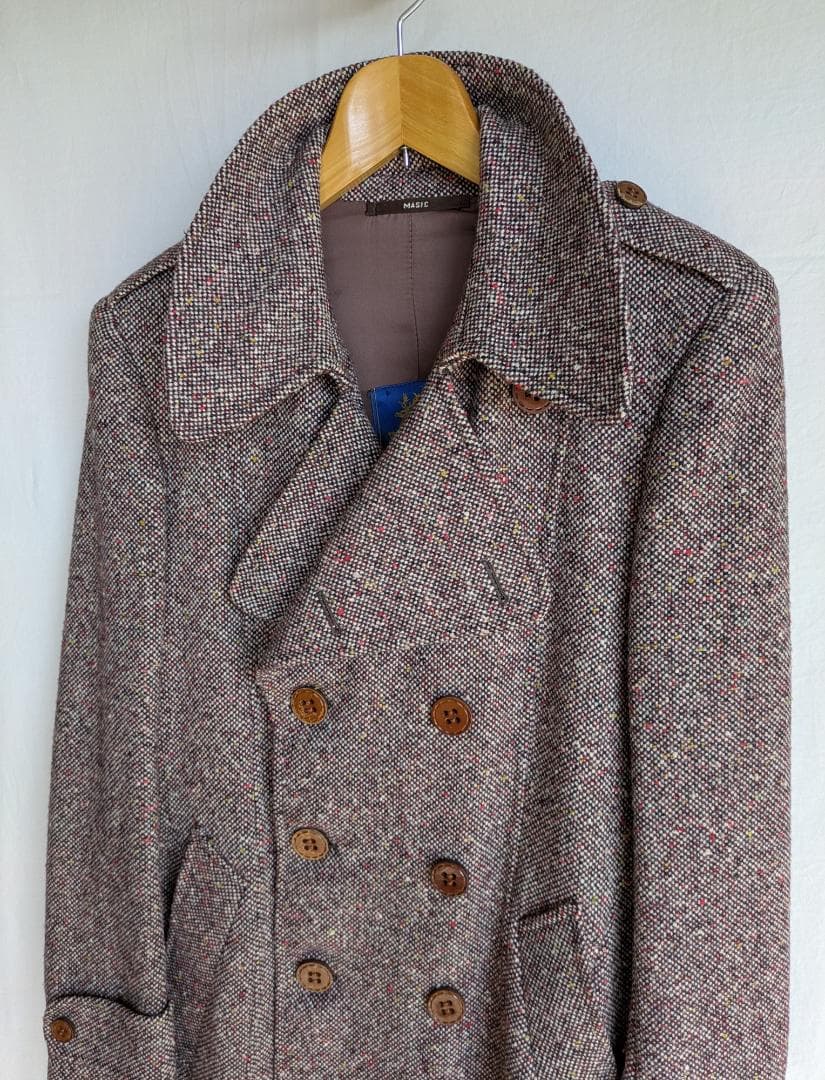 n*o様 Euro Vintage Tweed Coat Double Brea