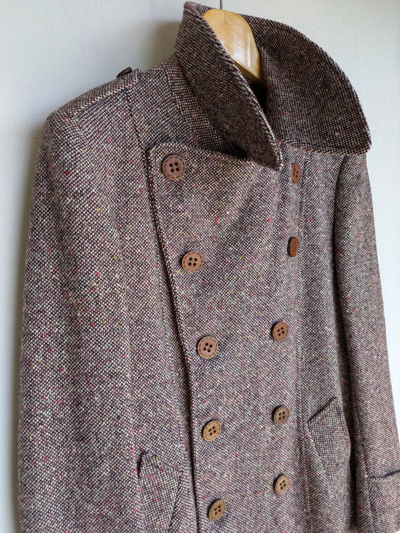 n*o様 Euro Vintage Tweed Coat Double Brea