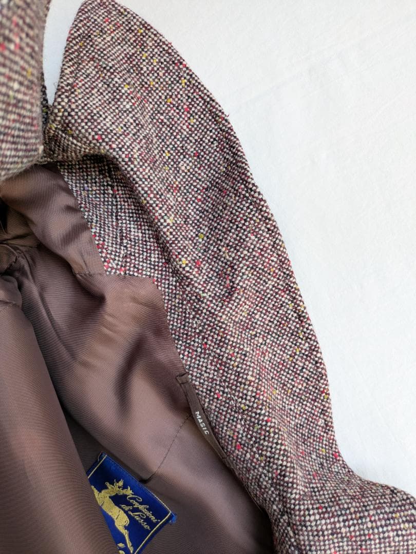 n*o様 Euro Vintage Tweed Coat Double Brea