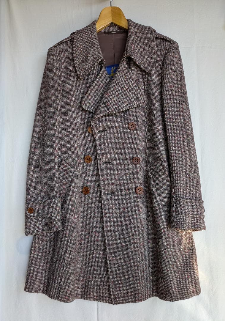 n*o様 Euro Vintage Tweed Coat Double Brea