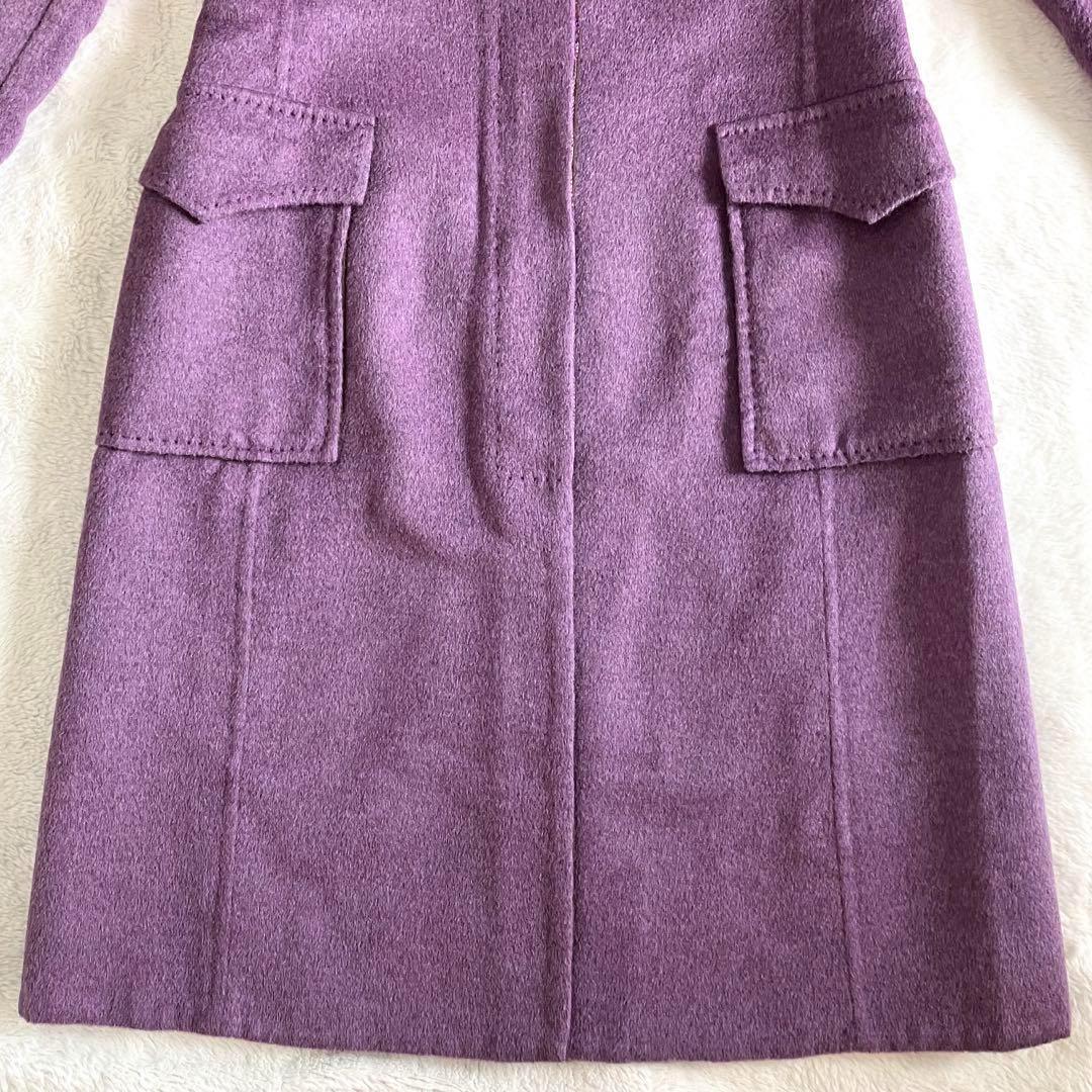 バランタイン BALLANTYNE ウールアンゴラ ロングコート 42 パープル