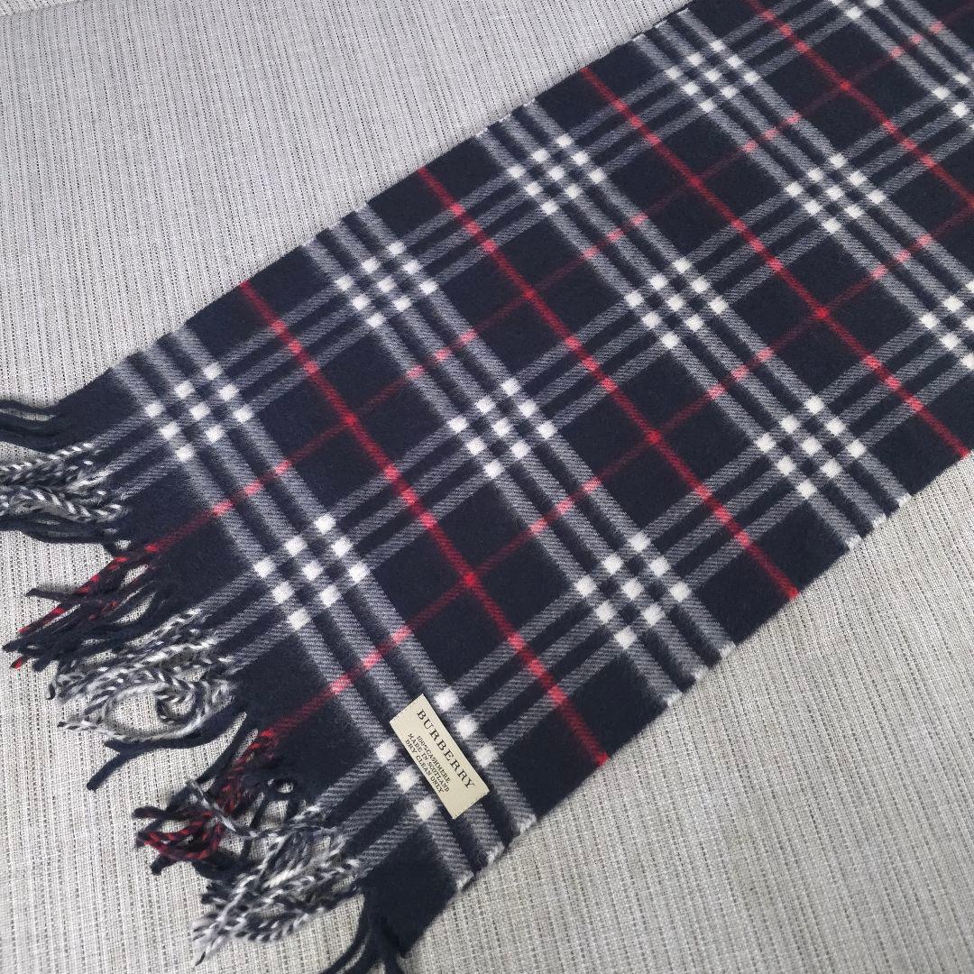 近年モデル　BURBERRY　バーバリー　ノバチェック　カシミヤ　マフラー