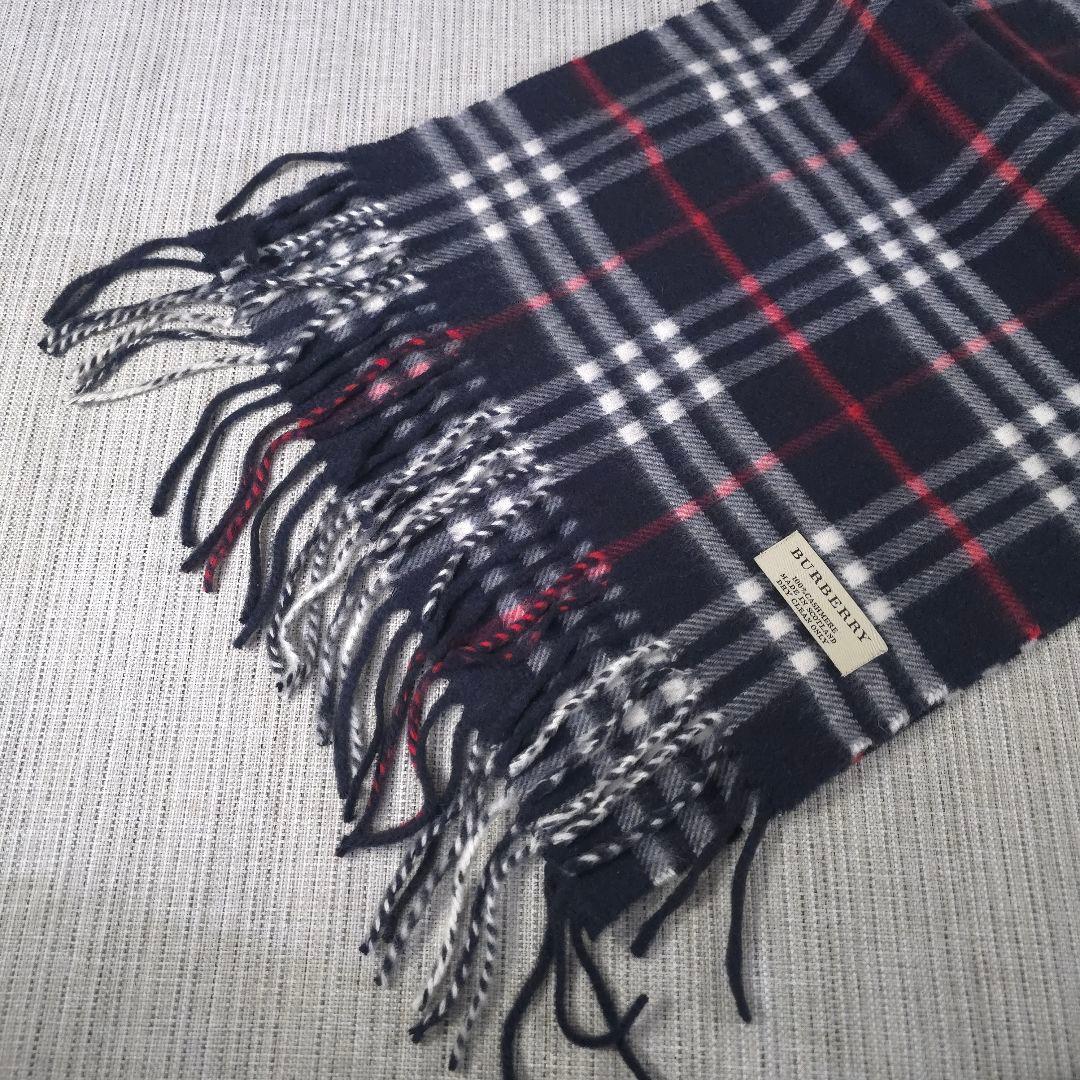 近年モデル　BURBERRY　バーバリー　ノバチェック　カシミヤ　マフラー