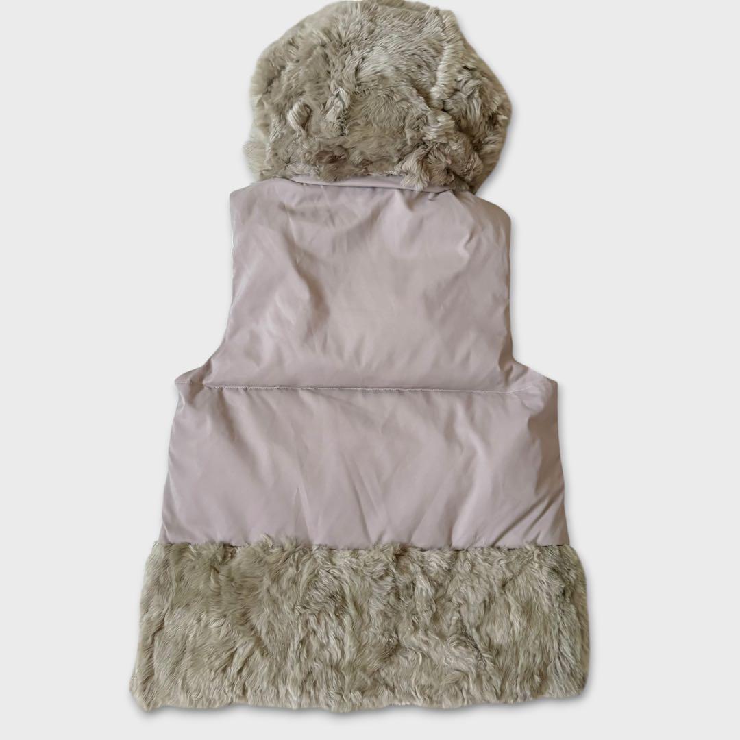 ダイアグラム レッキスパッチダウンベスト ファー グレージュ