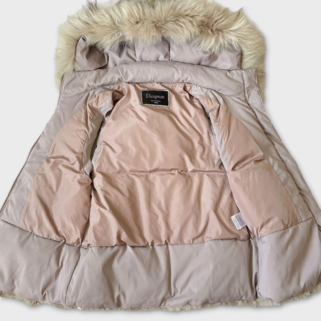 ダイアグラム レッキスパッチダウンベスト ファー グレージュ