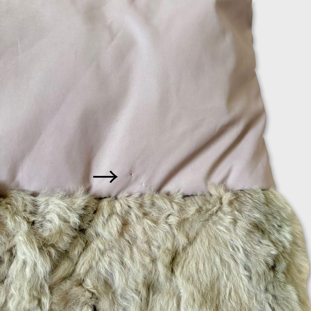 ダイアグラム レッキスパッチダウンベスト ファー グレージュ