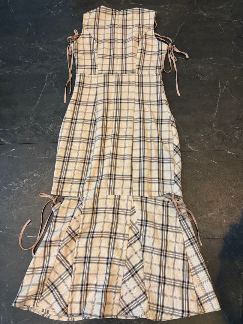 ミシェルマカロン バイアスチェックマーメイドワンピース