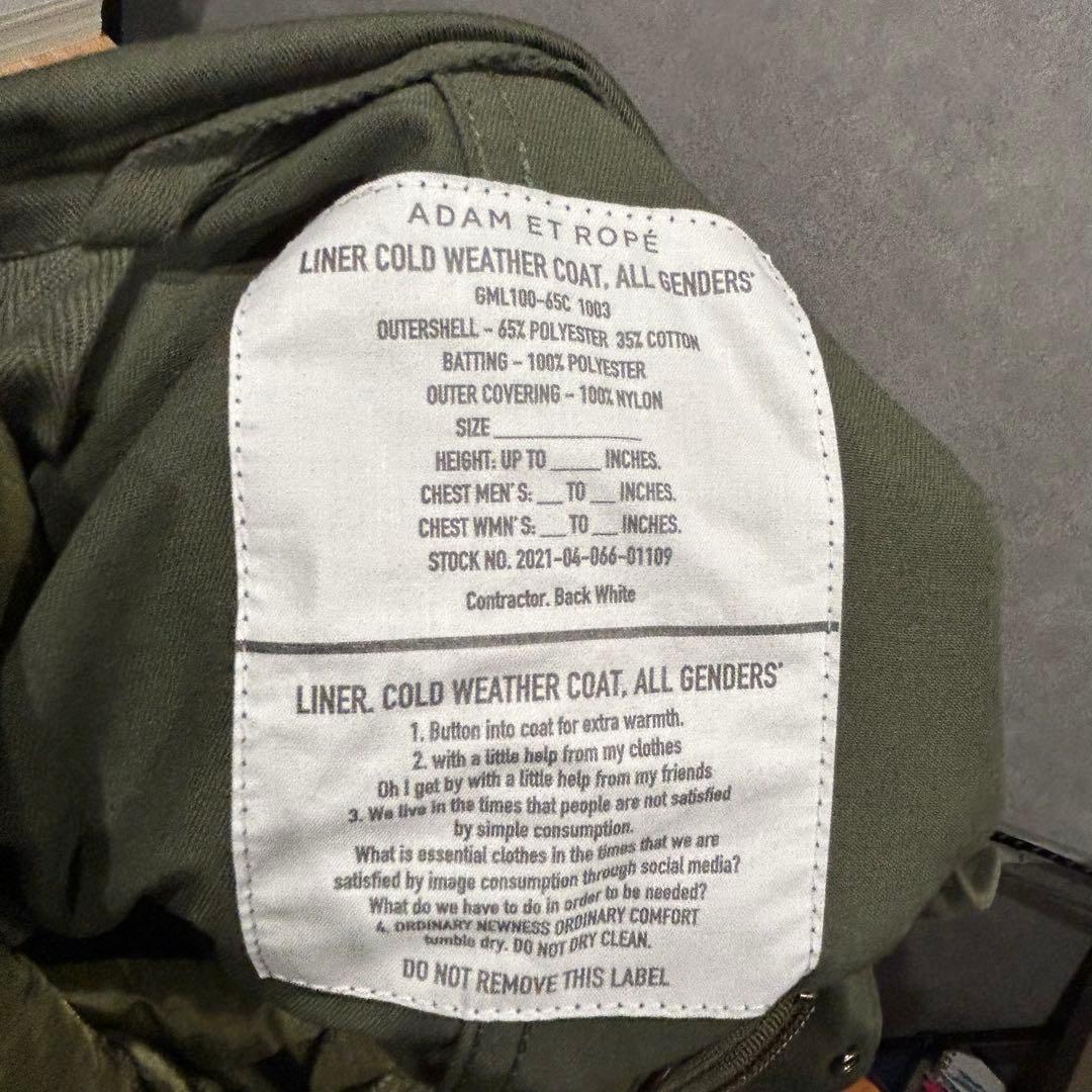 アダムエロペ モッズコート 3way オリーブ ライナー付き　サイズS M-65
