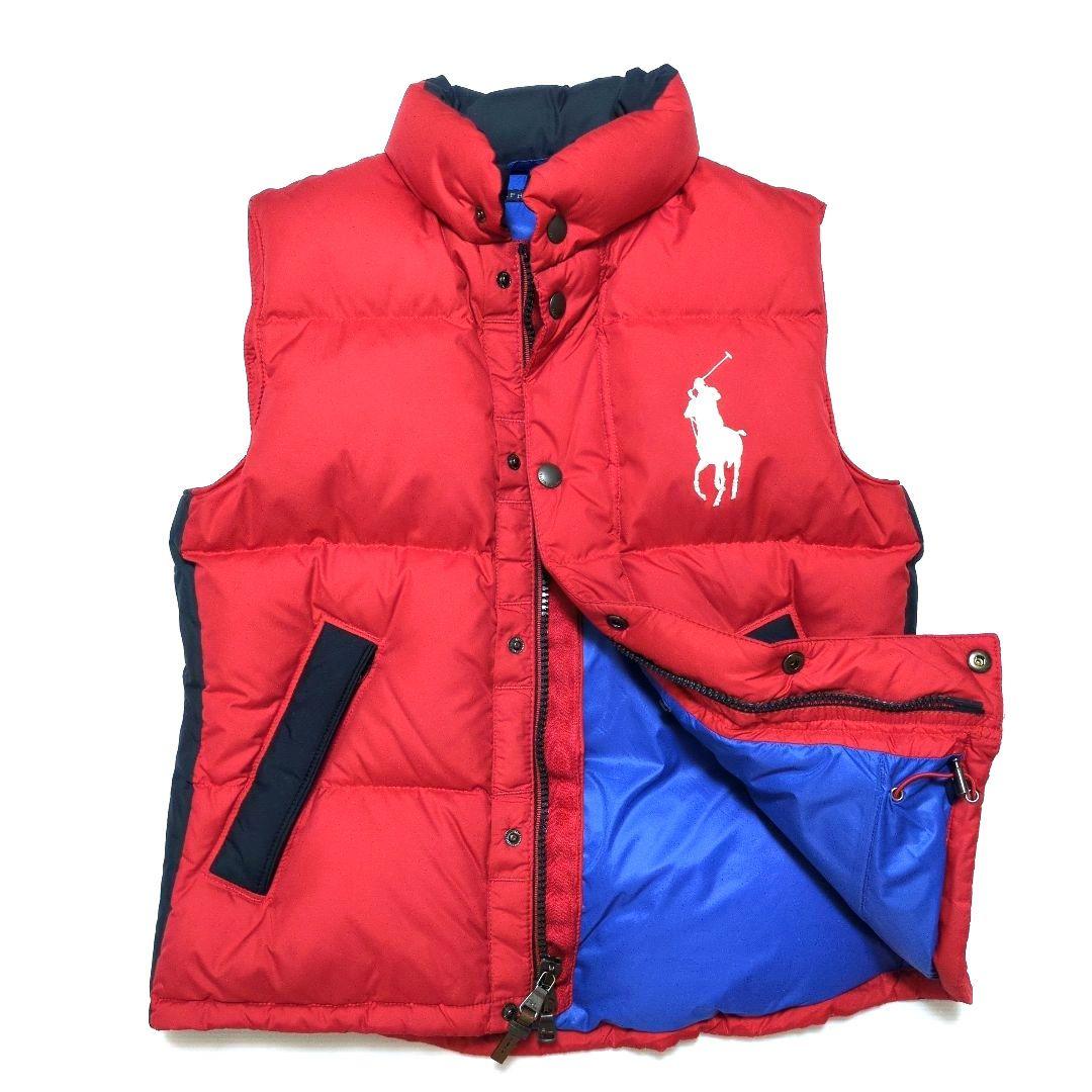 ✨️美品✨️ラルフローレン♪　ダウンベスト　ビッグポニー刺繍　レッド　L