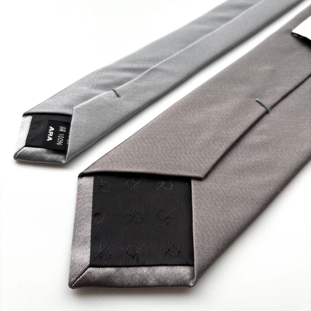 ꧁新品未使用꧂ カルバンクライン ネクタイ ナロータイ 無地 シルバー 結婚式