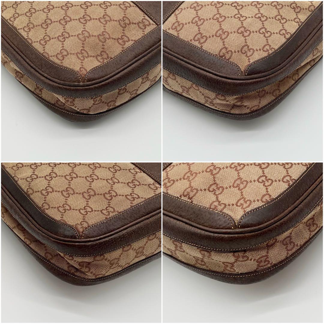 希少 GUCCI ショルダーバッグ GG キャンバス ブーツ金具 ブラウン