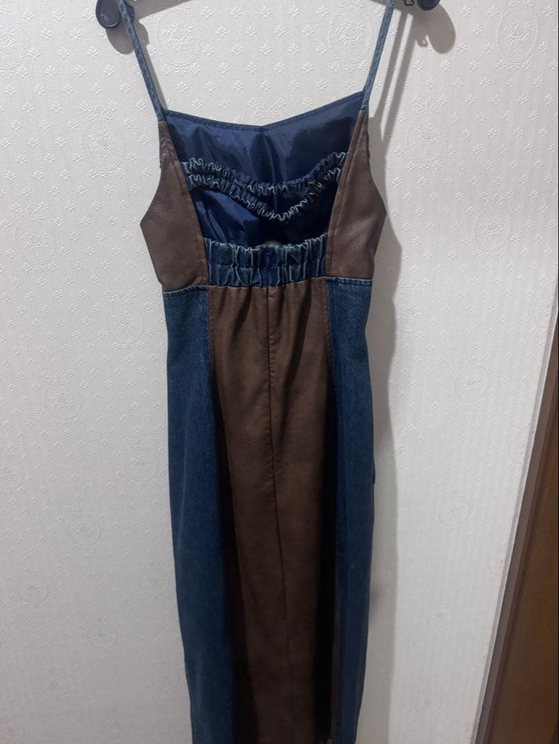 k*中様 yukko フェイクレザーパターンロングデニムコート　ワンピースセット