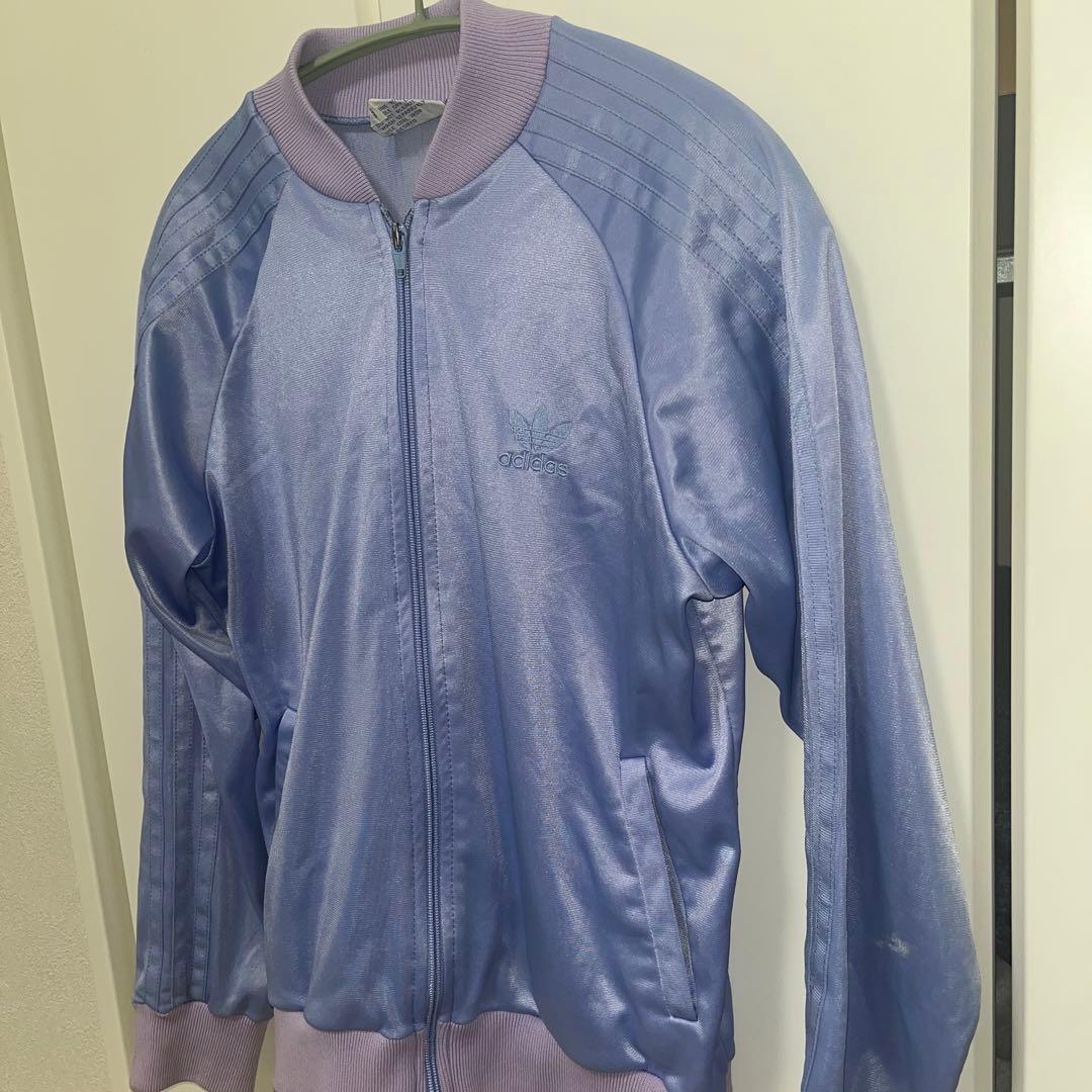 古着 80s アディダス トラックジャケット ATP 長袖 パープル 紫