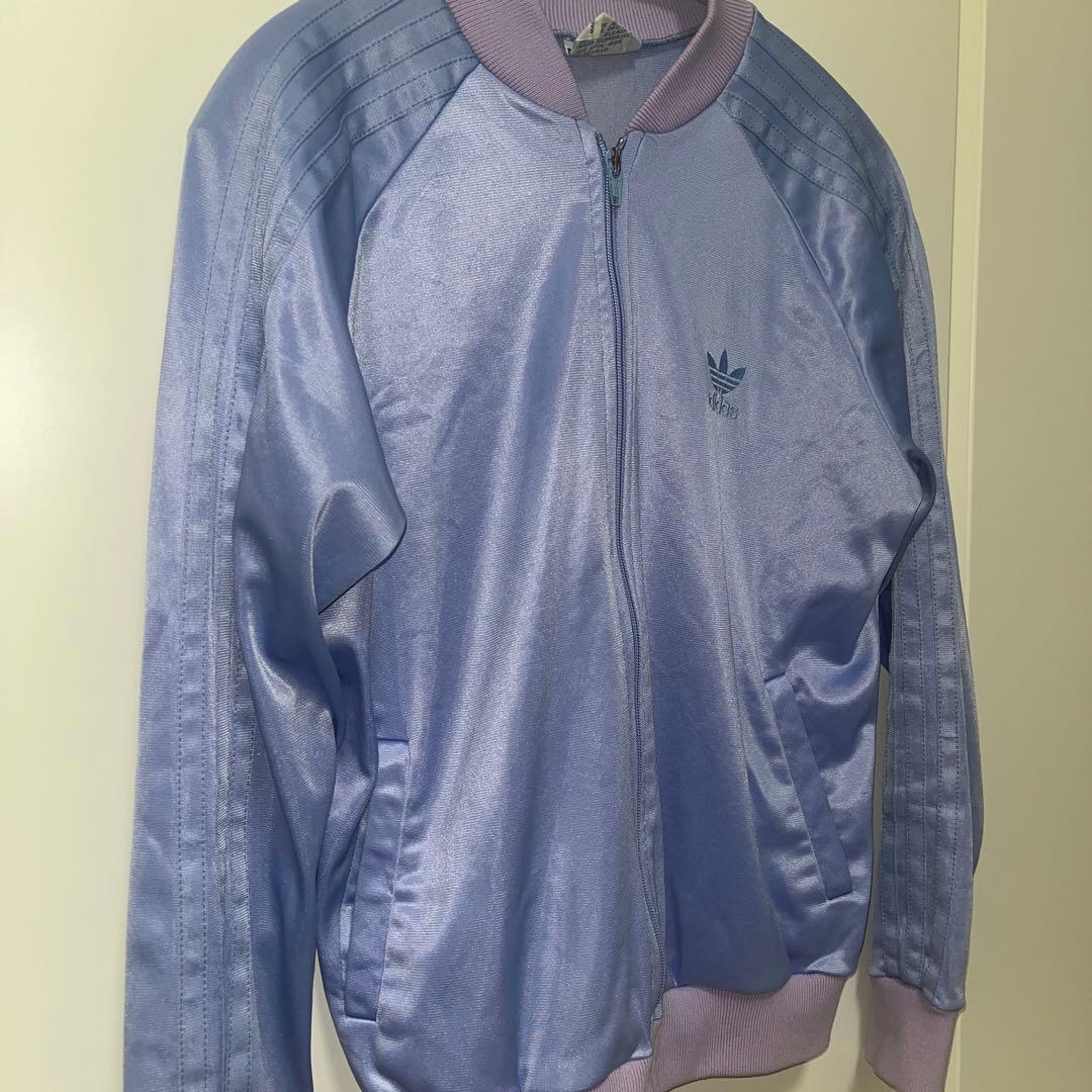 古着 80s アディダス トラックジャケット ATP 長袖 パープル 紫