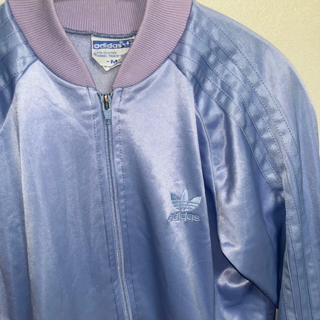古着 80s アディダス トラックジャケット ATP 長袖 パープル 紫