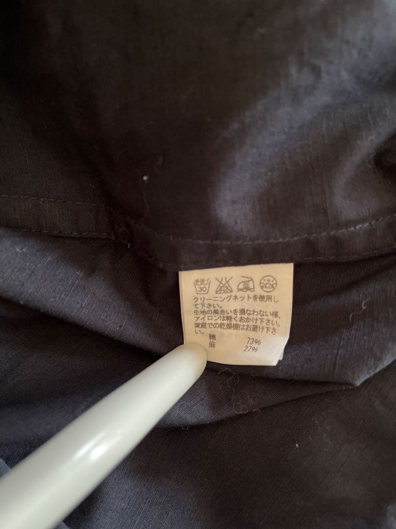 濃紺のロングコート ボタン付き