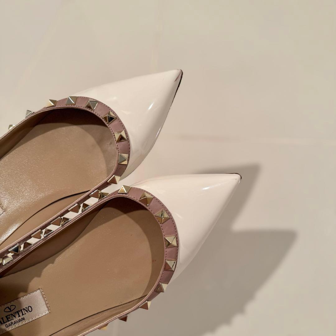 Valentino スタッズ付きフラットシューズ ホワイト