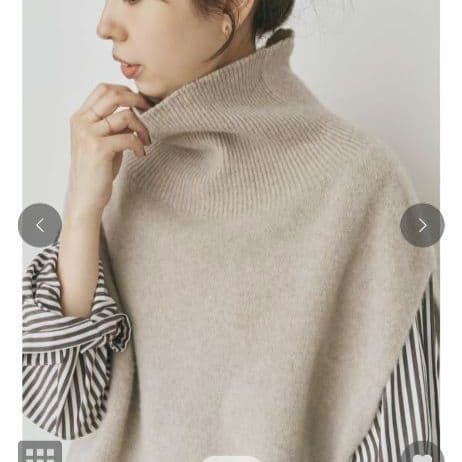 スピックアンドスパン　オフタートルニットベスト