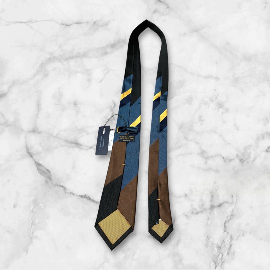 【未使用】FRANCO BASSI　ネクタイ　GOLDEN 80 レジメンタル