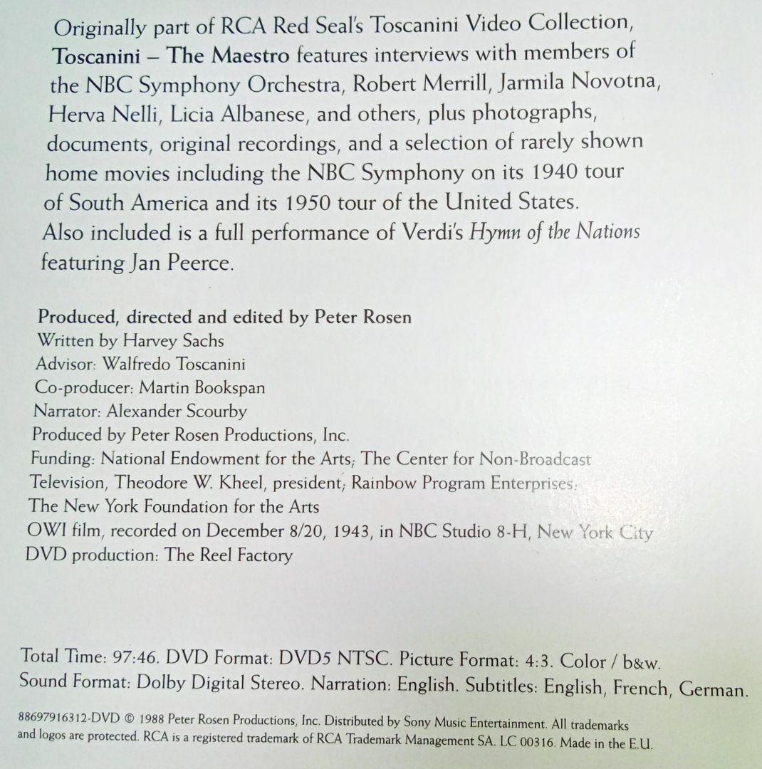 トスカニーニ∶RCA録音CD全集(函入り84CD+1DVD、欧文解説書)