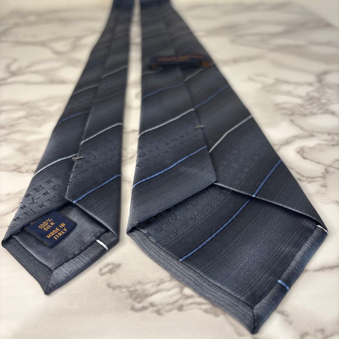 【訳あり特価】Louis Vuitton ネクタイ　ブラック　グレー　モノグラム