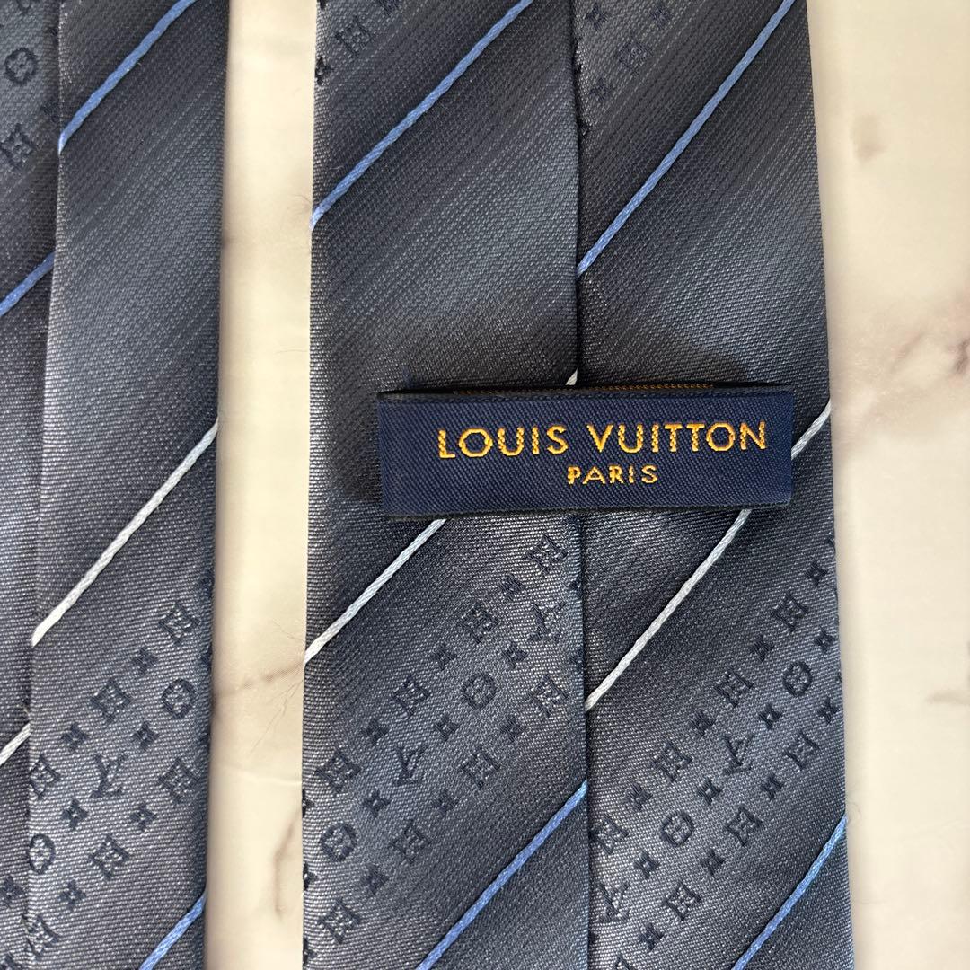 【訳あり特価】Louis Vuitton ネクタイ　ブラック　グレー　モノグラム